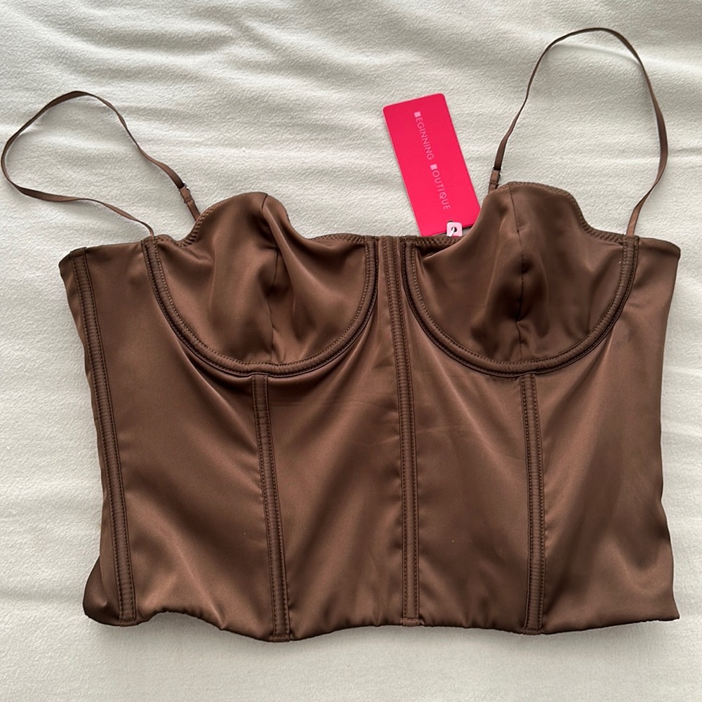 Brown corset top